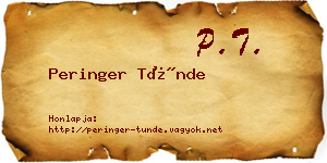 Peringer Tünde névjegykártya